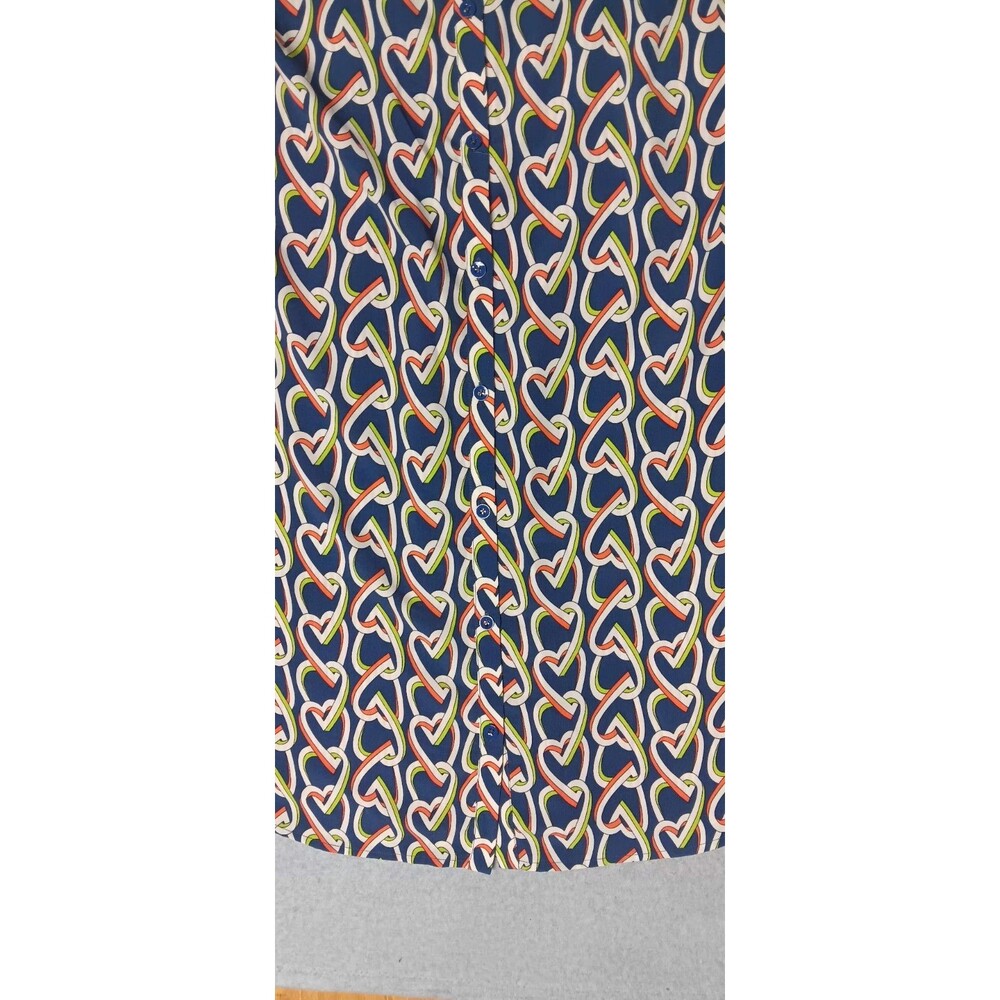 Cabi Sleeveless Button Up Tunic Shift Dress Womens Size Small Blue With... - Picture 12 of 12